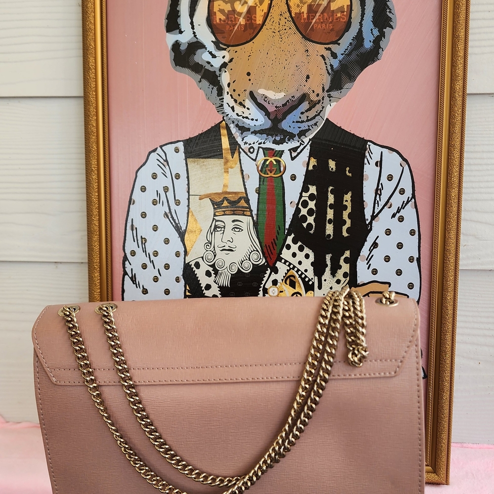 Elegant Pink Chain Furla Shoulder Bag